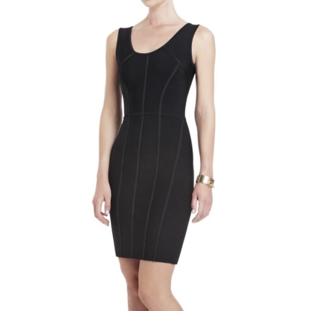 NWT BCBGMAXAZRIA "Makenna" Black Body Con Dress, Size L